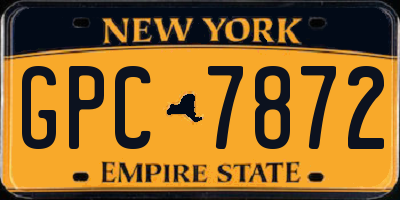NY license plate GPC7872
