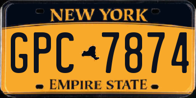 NY license plate GPC7874