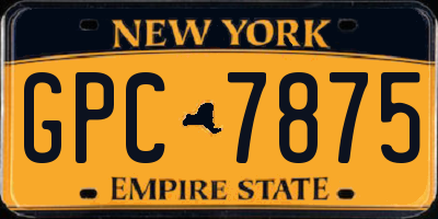 NY license plate GPC7875