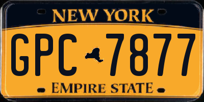 NY license plate GPC7877