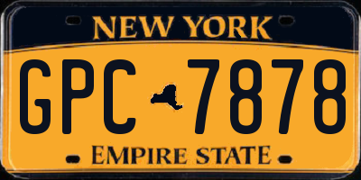 NY license plate GPC7878