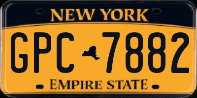 NY license plate GPC7882