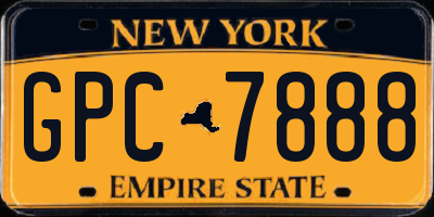 NY license plate GPC7888