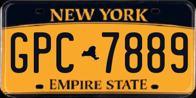 NY license plate GPC7889