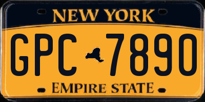 NY license plate GPC7890