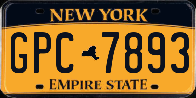 NY license plate GPC7893