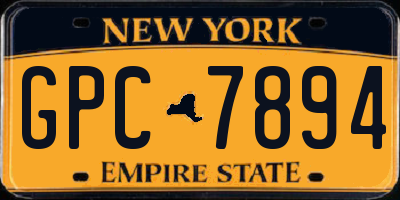 NY license plate GPC7894