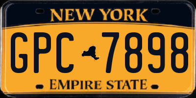 NY license plate GPC7898