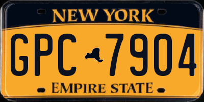 NY license plate GPC7904