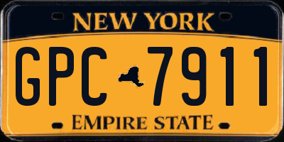 NY license plate GPC7911