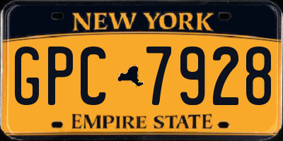 NY license plate GPC7928