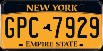 NY license plate GPC7929