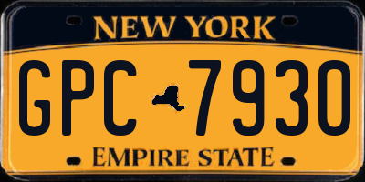 NY license plate GPC7930