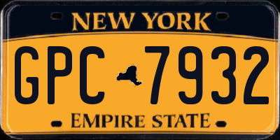 NY license plate GPC7932