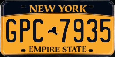 NY license plate GPC7935