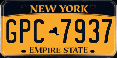 NY license plate GPC7937