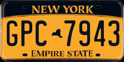 NY license plate GPC7943