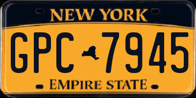 NY license plate GPC7945
