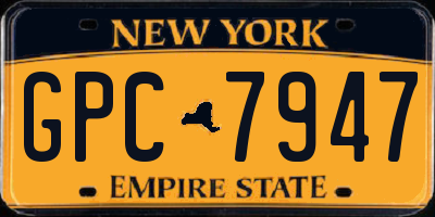 NY license plate GPC7947