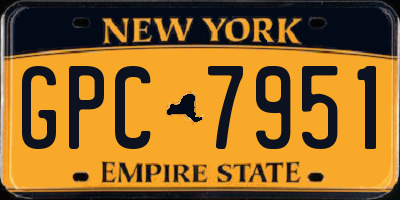 NY license plate GPC7951
