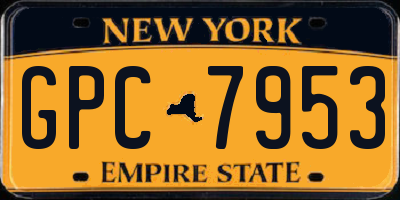 NY license plate GPC7953