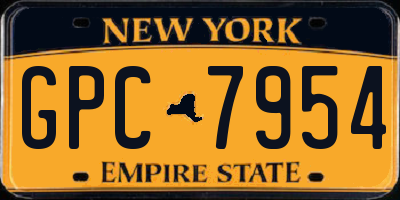 NY license plate GPC7954
