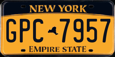 NY license plate GPC7957