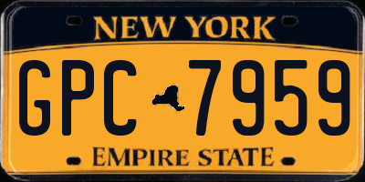 NY license plate GPC7959