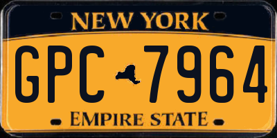 NY license plate GPC7964