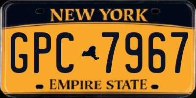 NY license plate GPC7967