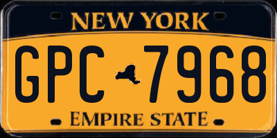 NY license plate GPC7968