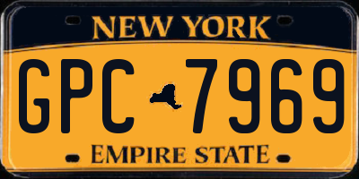 NY license plate GPC7969