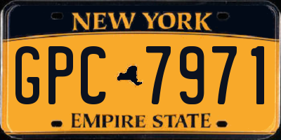 NY license plate GPC7971