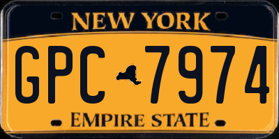 NY license plate GPC7974