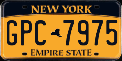 NY license plate GPC7975