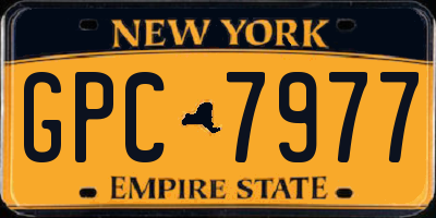 NY license plate GPC7977