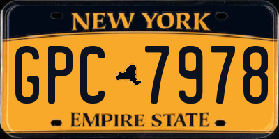 NY license plate GPC7978