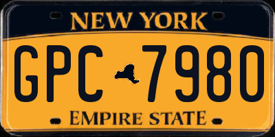 NY license plate GPC7980
