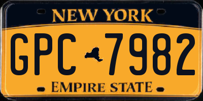 NY license plate GPC7982