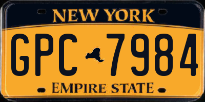 NY license plate GPC7984