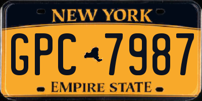 NY license plate GPC7987