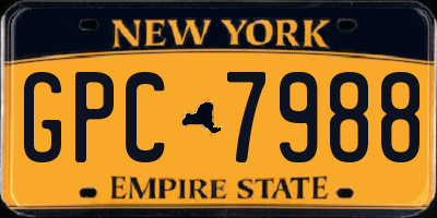 NY license plate GPC7988