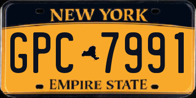 NY license plate GPC7991