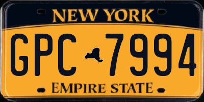 NY license plate GPC7994