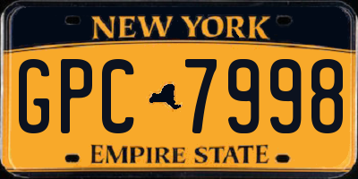 NY license plate GPC7998