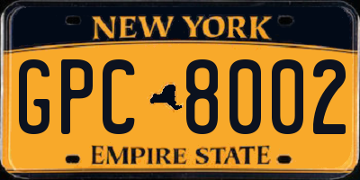 NY license plate GPC8002