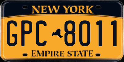 NY license plate GPC8011
