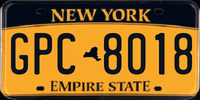 NY license plate GPC8018