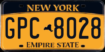 NY license plate GPC8028