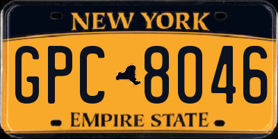 NY license plate GPC8046